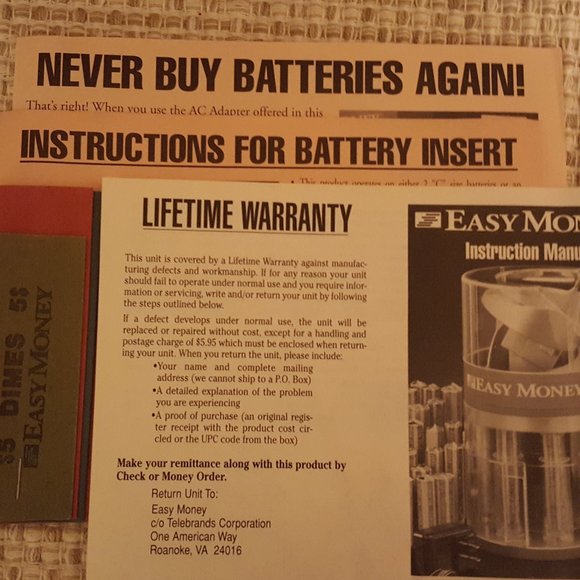 Easy Money Coin Sorter. Battery Operated. 1990's **READ** - Picture 6 of 10